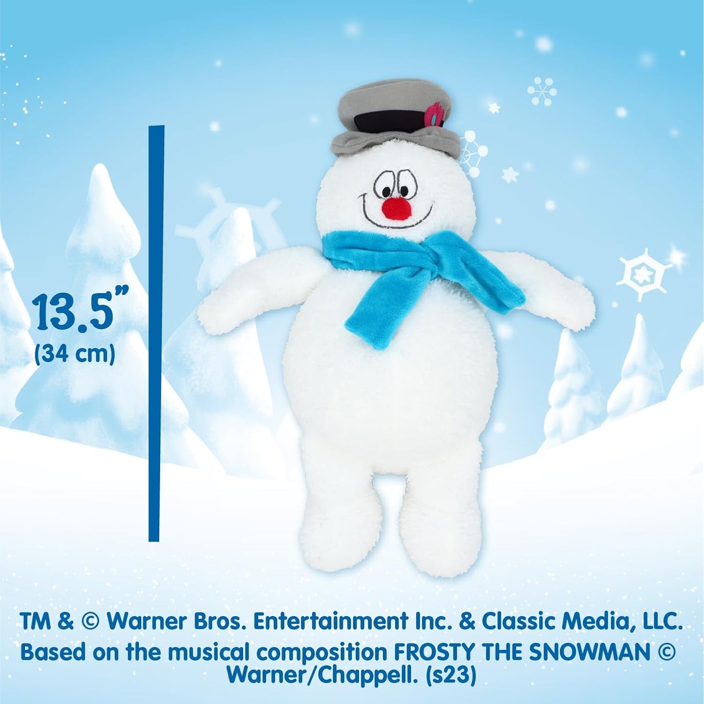 Kids Preferred Frosty The Snowman Soft Huggable Stuffed Animal Cute Plush Toy for Toddler Boys and Girls, Gift for Kids, 13.5 inches