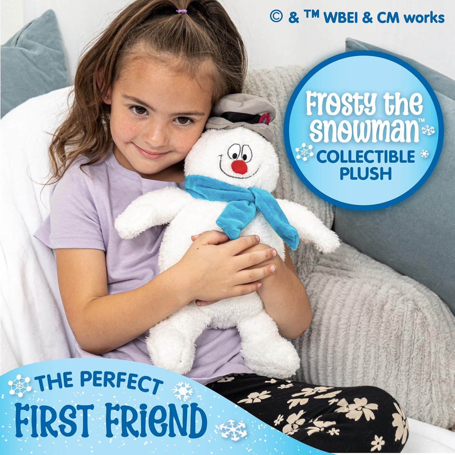 Kids Preferred Frosty The Snowman Soft Huggable Stuffed Animal Cute Plush Toy for Toddler Boys and Girls, Gift for Kids, 13.5 inches