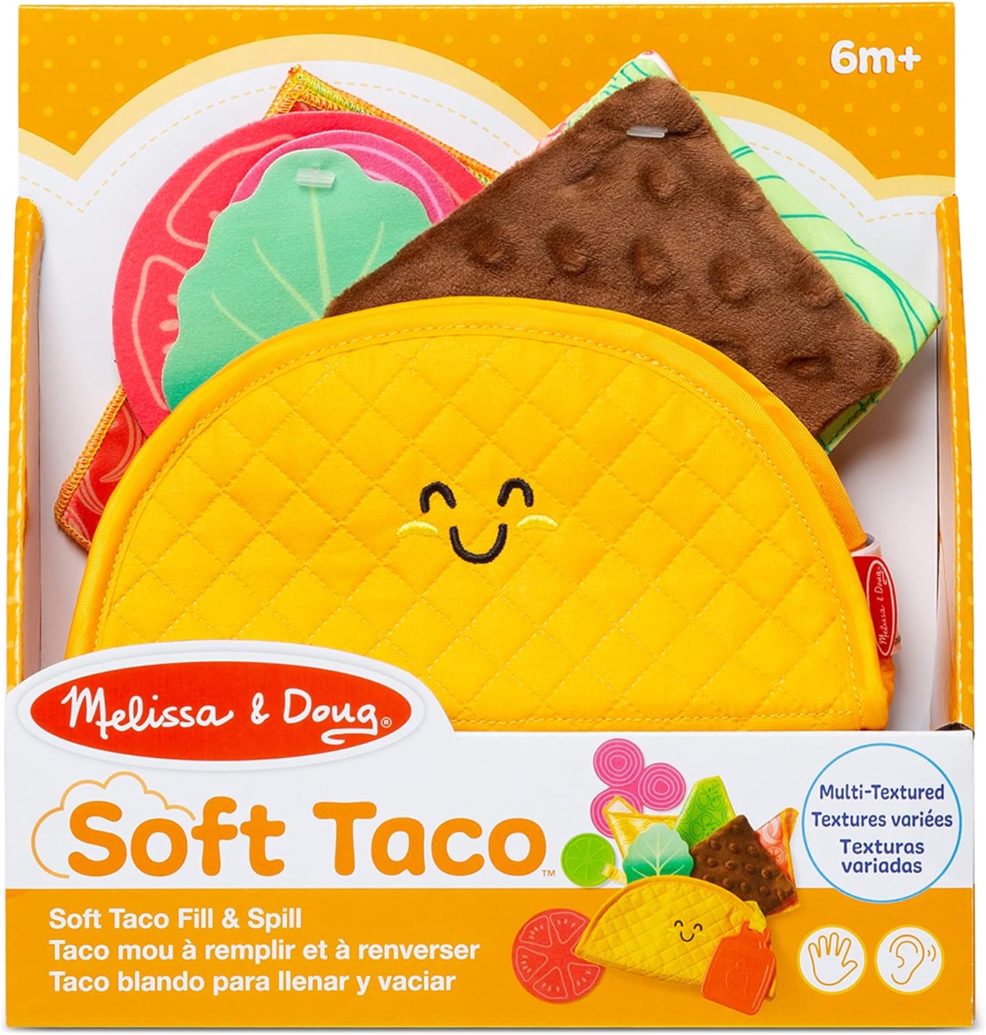 Melissa & Doug Multi-Sensory Soft Taco Fill & Spill Infant Toys For Babies, Baby Toys For Ages 6 Months And Older